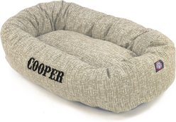Majestic Pet Palette Heathered Personalized Bagel Cat & Dog Bed, Tan, Large slide 2 of 5