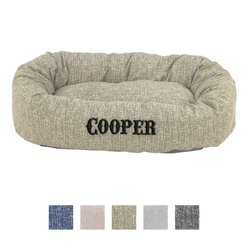 Majestic Pet Palette Heathered Personalized Bagel Cat & Dog Bed, Tan, Medium