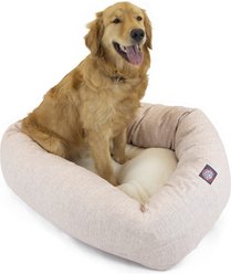 Majestic Pet Palette Heathered Sherpa Bagel Bolster Dog Bed, Blush Pink, Large