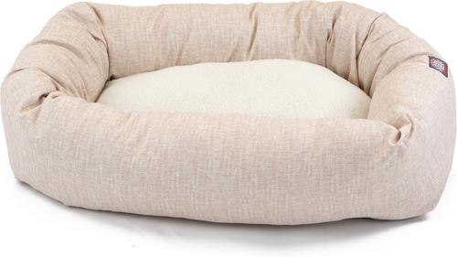 Show full view: Majestic Pet Palette Heathered Sherpa Bagel Bolster Dog Bed, Blush Pink, Large slide 2 of 6