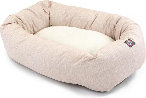 Show full view: Majestic Pet Palette Heathered Sherpa Bagel Bolster Dog Bed, Blush Pink, Large slide 3 of 6