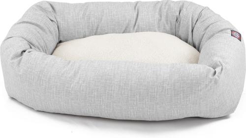 Show full view: Majestic Pet Palette Heathered Sherpa Bagel Bolster Dog Bed, Gray, Large slide 2 of 6