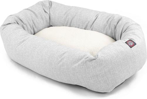 Show full view: Majestic Pet Palette Heathered Sherpa Bagel Bolster Dog Bed, Gray, Large slide 3 of 6