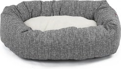 Majestic Pet Palette Heathered Sherpa Bagel Bolster Dog Bed, Light Black, Medium slide 2 of 5