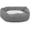 Show in main carousel: Majestic Pet Palette Heathered Sherpa Bagel Bolster Dog Bed, Light Black, Medium slide 2 of 6