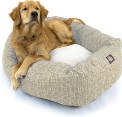 Majestic Pet Palette Heathered Sherpa Bagel Bolster Dog Bed, Tan, Small