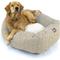 Show in main carousel: Majestic Pet Palette Heathered Sherpa Bagel Bolster Dog Bed, Tan, Small slide 1 of 7