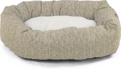 Show full view: Majestic Pet Palette Heathered Sherpa Bagel Bolster Dog Bed, Tan, Small slide 3 of 7