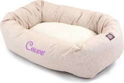 Majestic Pet Palette Heathered Sherpa Personalized Bagel Cat & Dog Bed, Blush Pink, Large slide 2 of 5