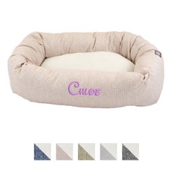Majestic Pet Palette Heathered Sherpa Personalized Bagel Cat & Dog Bed, Blush Pink, Small