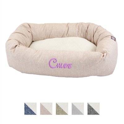 Majestic Pet Majestic Pet Palette Heathered Sherpa Personalized Bagel Cat & Dog Bed, Blush Pink, Small