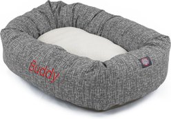 Majestic Pet Palette Heathered Sherpa Personalized Bagel Cat & Dog Bed, Light Black, X-Large slide 2 of 5