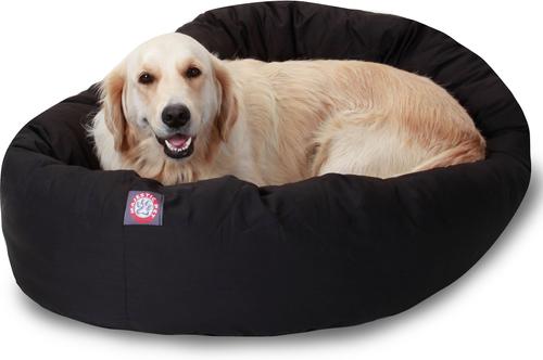 Show full view: Majestic Pet Personalized Bagel Bolster Dog & Cat Bed, Black, Large slide 3 of 6