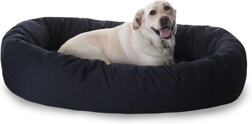 Show full view: Majestic Pet Personalized Bagel Bolster Dog & Cat Bed, Black, X-Large slide 3 of 6
