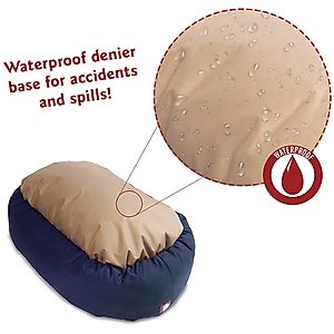 Majestic Pet Personalized Bagel Bolster Dog & Cat Bed, Blue, Medium