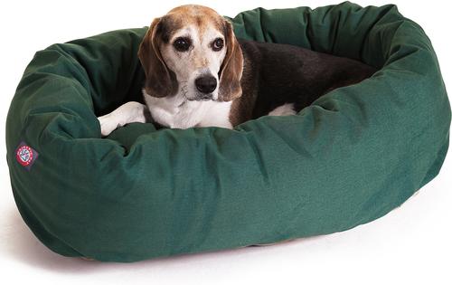 Show full view: Majestic Pet Personalized Bagel Bolster Dog & Cat Bed, Green, Medium slide 3 of 6