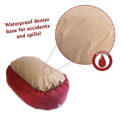 Show full view: Majestic Pet Personalized Bagel Bolster Dog & Cat Bed, Red, Medium slide 5 of 6