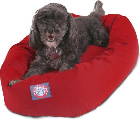 Show full view: Majestic Pet Personalized Bagel Bolster Dog & Cat Bed, Red, Small slide 3 of 6