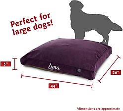Majestic Pet Shredded Memory Foam Villa Personalized Pillow Cat & Dog Bed with Removable Cover, Aubergine, Large slide 2 of 5