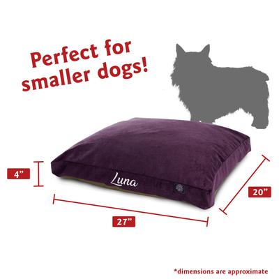 Show full view: Majestic Pet Shredded Memory Foam Villa Personalized Pillow Cat & Dog Bed with Removable Cover, Aubergine, Small slide 2 of 6