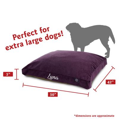 Show full view: Majestic Pet Shredded Memory Foam Villa Personalized Pillow Cat & Dog Bed with Removable Cover, Aubergine, X-Large slide 2 of 6