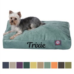 Majestic Pet Shredded Memory Foam Villa Personalized Pillow Cat & Dog Bed with Removable Cover, Azure, Large