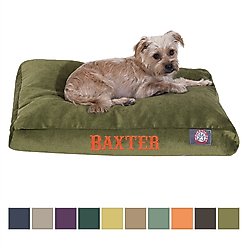Majestic Pet Shredded Memory Foam Villa Personalized Pillow Cat & Dog Bed with Removable Cover, Fern, Large