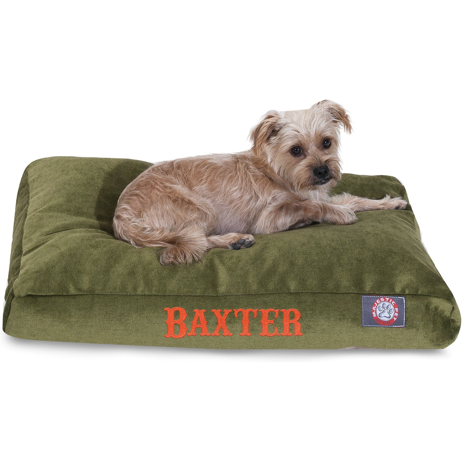 Majestic Pet Shredded Memory Foam Villa Personalized Pillow Cat & Dog Bed with Removable Cover, Fern, X-Large