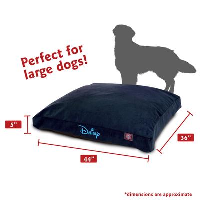 Show full view: Majestic Pet Shredded Memory Foam Villa Personalized Pillow Cat & Dog Bed with Removable Cover, Navy, Large slide 2 of 6