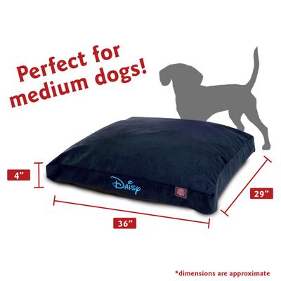Show full view: Majestic Pet Shredded Memory Foam Villa Personalized Pillow Cat & Dog Bed with Removable Cover, Navy, Medium slide 2 of 6