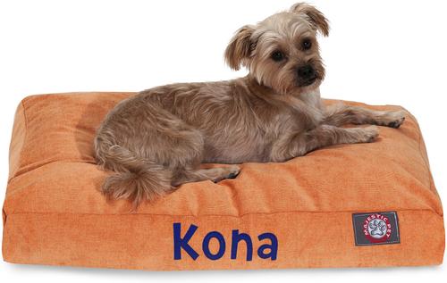 Show full view: Majestic Pet Shredded Memory Foam Villa Personalized Pillow Cat & Dog Bed with Removable Cover, Orange, X-Large slide 1 of 6
