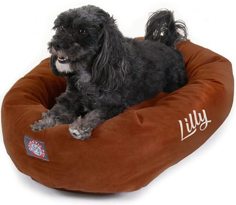Show full view: Majestic Pet Suede Personalized Bagel Cat & Dog Bed, Rust, Small slide 6 of 7