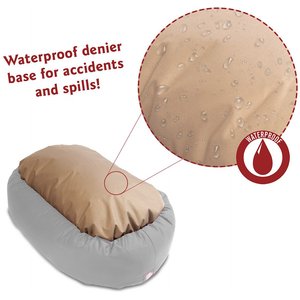 Majestic Pet Suede Personalized Bagel Cat & Dog Bed, Stone, Small