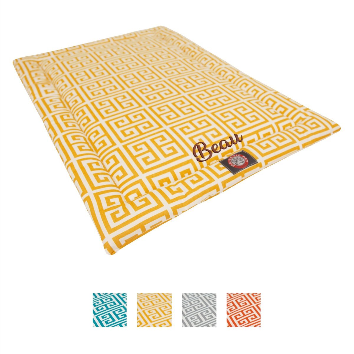 Majestic Pet Towers Personalized Dog Crate Mat, Citrus, Large