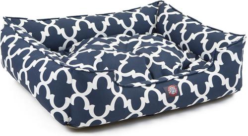 Show full view: Majestic Pet Trellis Contemp Lounge Bolster Dog Bed with Removable Cover, Navy, Large slide 3 of 4