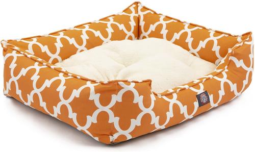 Show full view: Majestic Pet Trellis Contemp Lounge Bolster Dog Bed with Removable Cover, Peach, Large slide 4 of 4