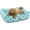 Show in main carousel: Majestic Pet Trellis Contemp Lounge Bolster Dog Bed with Removable Cover, Teal, X-Large slide 2 of 5