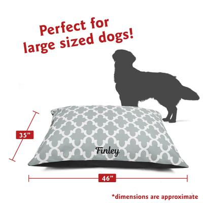 Show full view: Majestic Pet Trellis Personalized Pillow Cat & Dog Bed, Gray, Large slide 3 of 6