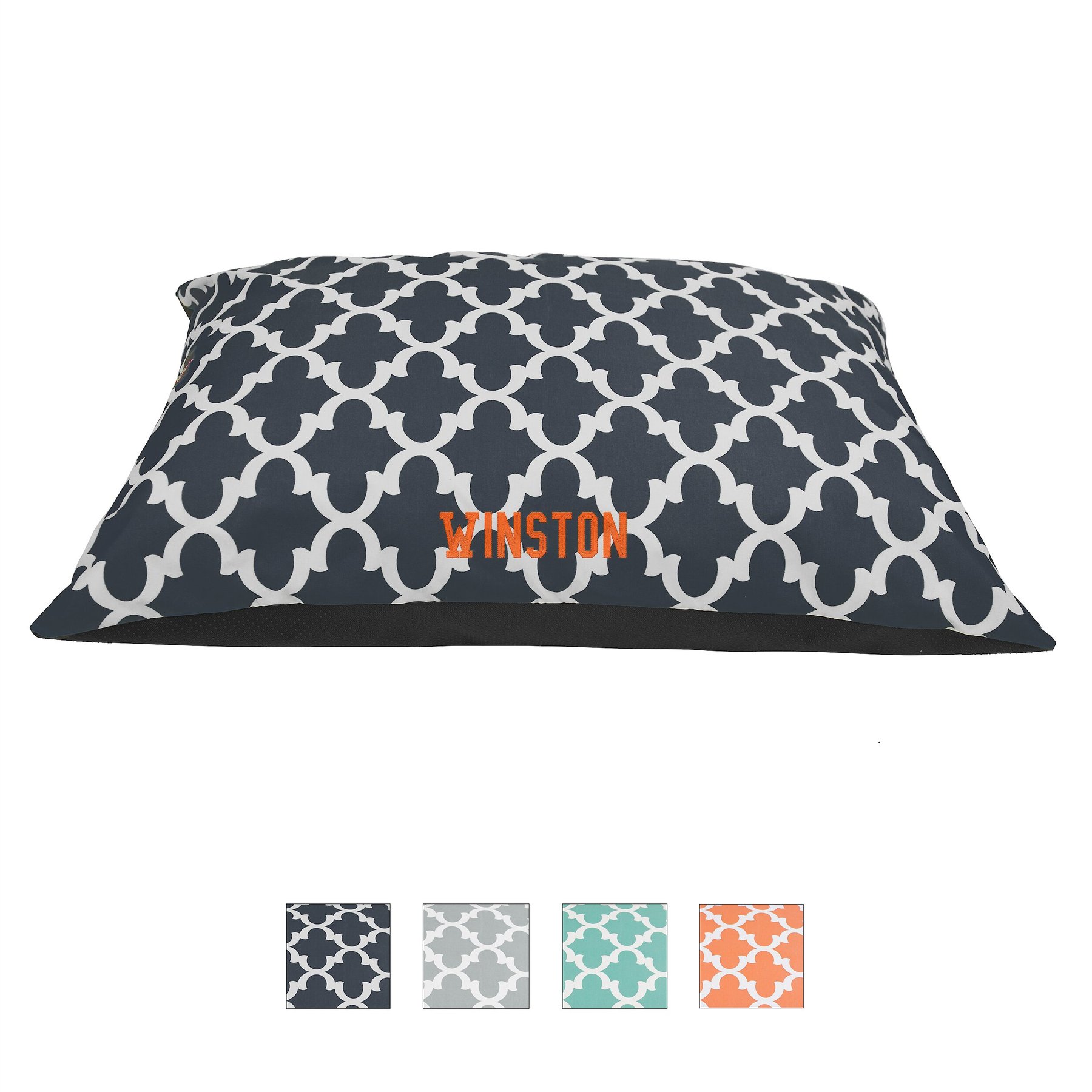 Majestic Pet Trellis Personalized Pillow Cat & Dog Bed, Navy Blue, Small/Medium
