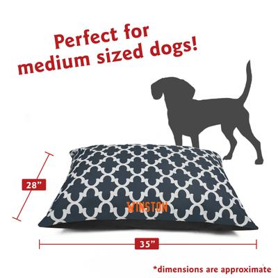 Show full view: Majestic Pet Trellis Personalized Pillow Cat & Dog Bed, Navy Blue, Small/Medium slide 3 of 6