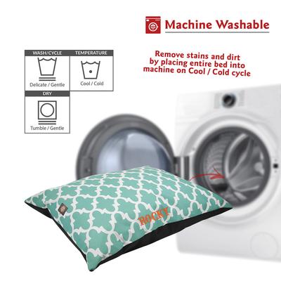 Show full view: Majestic Pet Trellis Personalized Pillow Cat & Dog Bed, Teal, Large slide 6 of 7