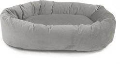 Majestic Pet Velvet Bagel Bolster Dog Bed, Smoke, Small slide 2 of 5
