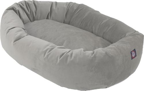 Show full view: Majestic Pet Velvet Bagel Bolster Dog Bed, Smoke, Small slide 3 of 6