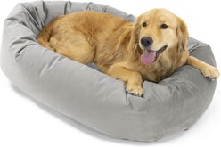 Majestic Pet Velvet Bagel Bolster Dog Bed, Smoke, X-Large