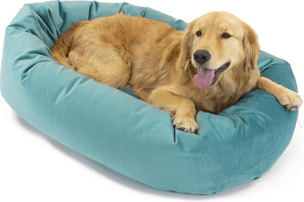 Show full view: Majestic Pet Velvet Bagel Bolster Dog Bed, Turquoise, X-Large slide 1 of 6
