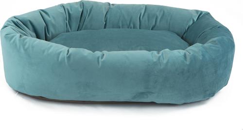 Show full view: Majestic Pet Velvet Bagel Bolster Dog Bed, Turquoise, X-Large slide 3 of 7