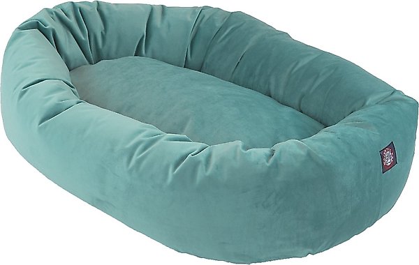 Show full view: Majestic Pet Velvet Bagel Bolster Dog Bed, Turquoise, X-Large slide 3 of 6