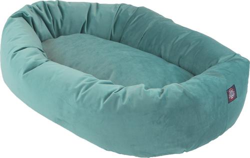 Show full view: Majestic Pet Velvet Bagel Bolster Dog Bed, Turquoise, X-Large slide 4 of 7