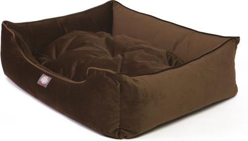 Show full view: Majestic Pet Velvet Contemp Lounge Bolster Dog Bed with Removable Cover, Espresso, X-Large slide 4 of 4