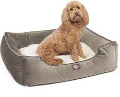 Majestic Pet Velvet Contemp Lounge Bolster Dog Bed with Removable Cover, Gray, X-Large slide 1 of 4